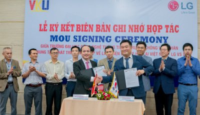 Lễ ký kết Biên bản ghi nhớ hợp tác giữa VKU và công ty LG-Electronics Việt Nam