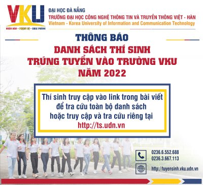 Danh sách thí sinh trúng tuyển vào trường VKU năm 2022