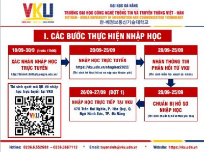 VKU Thông báo: Về việc hướng dẫn nhập học đối với thí sinh trúng tuyển đại học năm 2022